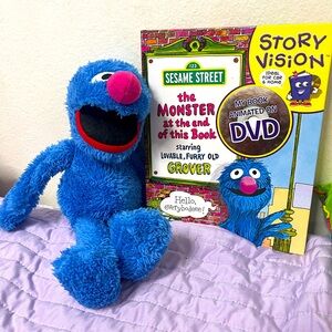 Grover plush and hardcover book